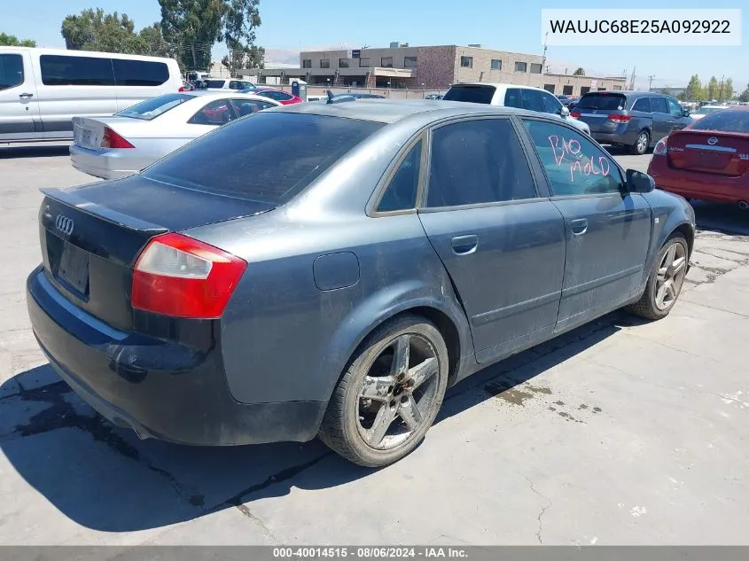 WAUJC68E25A092922 2005 Audi A4 1.8T Special Edition