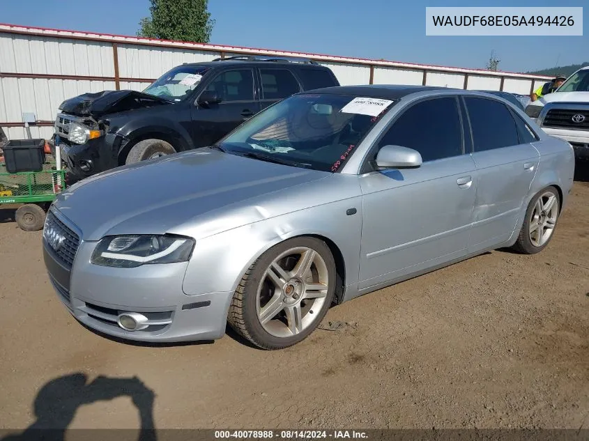 WAUDF68E05A494426 2005 Audi A4 2.0T