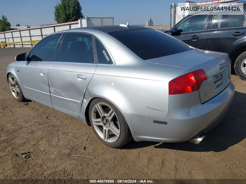 WAUDF68E05A494426 2005 Audi A4 2.0T