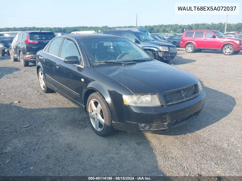 2005 Audi A4 3.0 VIN: WAULT68EX5A072037 Lot: 40114196