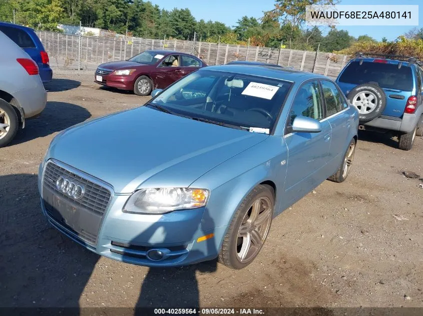 2005 Audi A4 2.0T VIN: WAUDF68E25A480141 Lot: 40259564