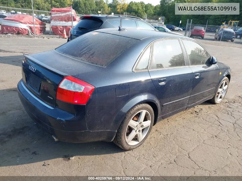 2005 Audi A4 1.8T Special Edition VIN: WAULC68E55A109916 Lot: 40259766