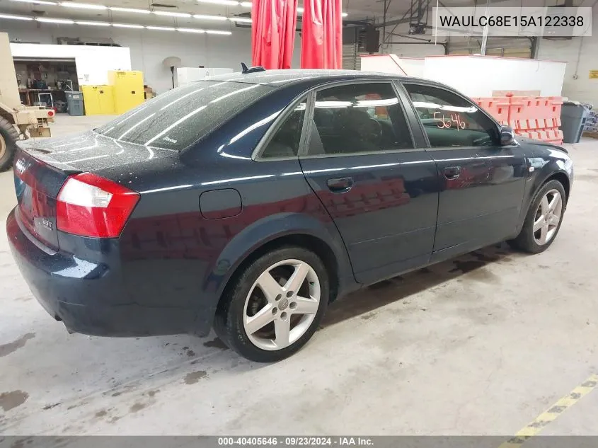 2005 Audi A4 1.8T/1.8T Special Edition VIN: WAULC68E15A122338 Lot: 40405646