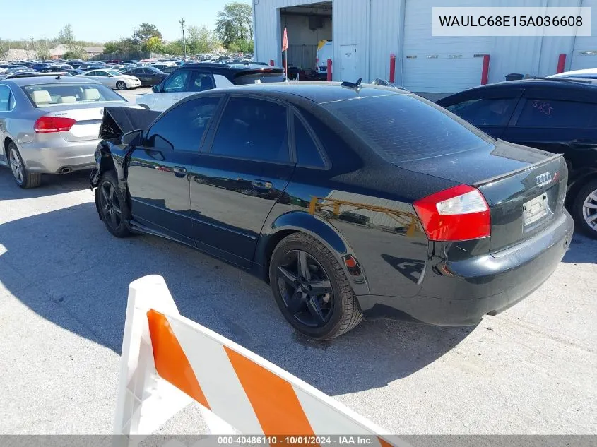 2005 Audi A4 1.8T/1.8T Special Edition VIN: WAULC68E15A036608 Lot: 40486110