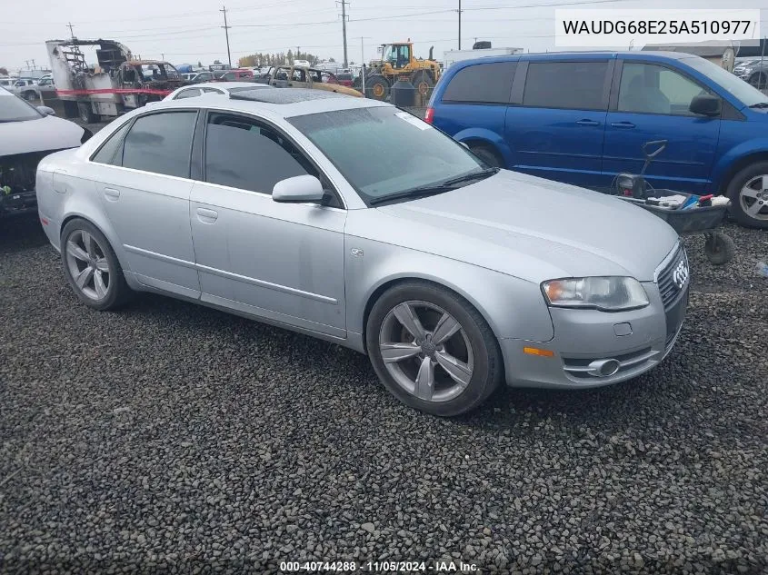 2005 Audi A4 3.2 VIN: WAUDG68E25A510977 Lot: 40744288