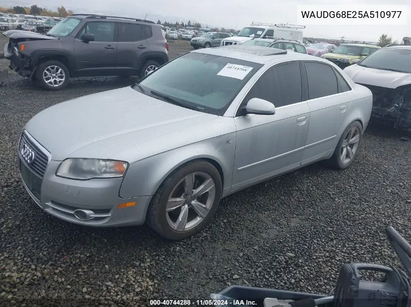 2005 Audi A4 3.2 VIN: WAUDG68E25A510977 Lot: 40744288