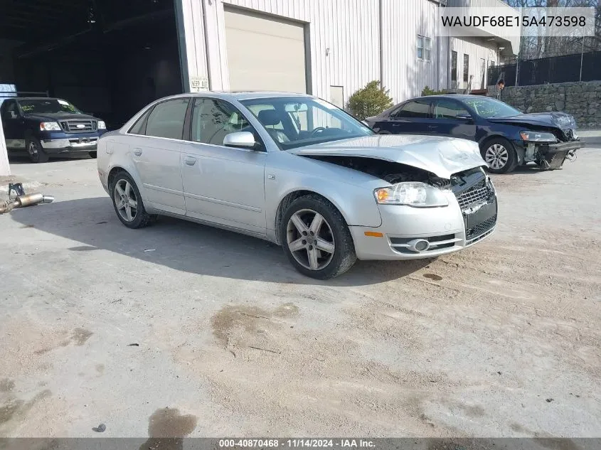 2005 Audi A4 2.0T VIN: WAUDF68E15A473598 Lot: 40870468