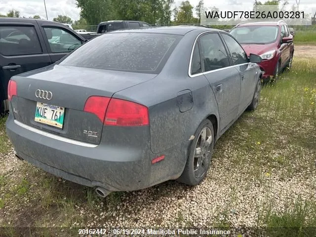 WAUDF78E26A003281 2006 Audi A4 2.0T Quattro