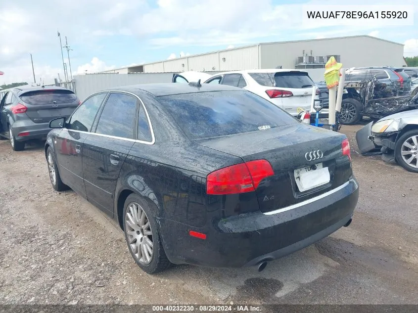 WAUAF78E96A155920 2006 Audi A4 2.0T