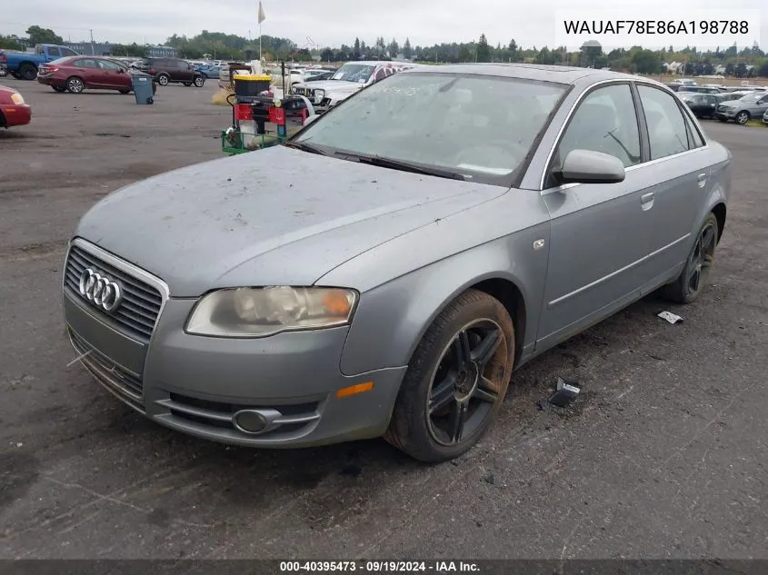 WAUAF78E86A198788 2006 Audi A4 2.0T