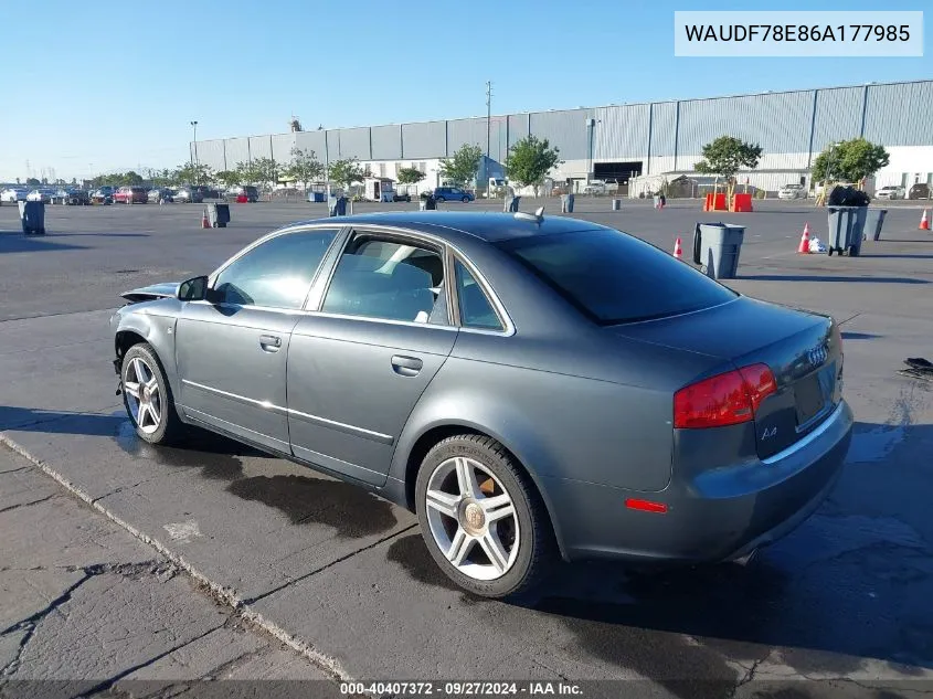 WAUDF78E86A177985 2006 Audi A4 2.0T