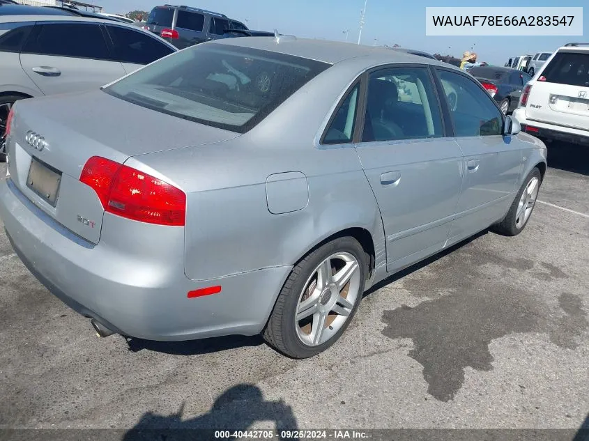 WAUAF78E66A283547 2006 Audi A4 2.0T