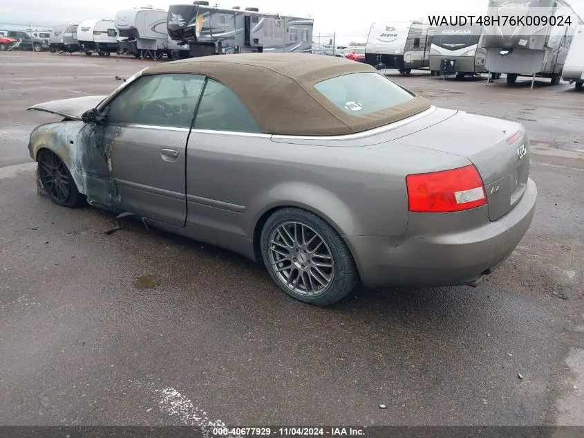 2006 Audi A4 3.0 VIN: WAUDT48H76K009024 Lot: 40677929