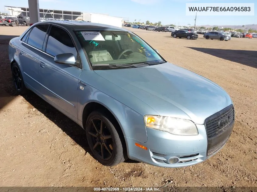 2006 Audi A4 2.0T VIN: WAUAF78E66A096583 Lot: 40702069