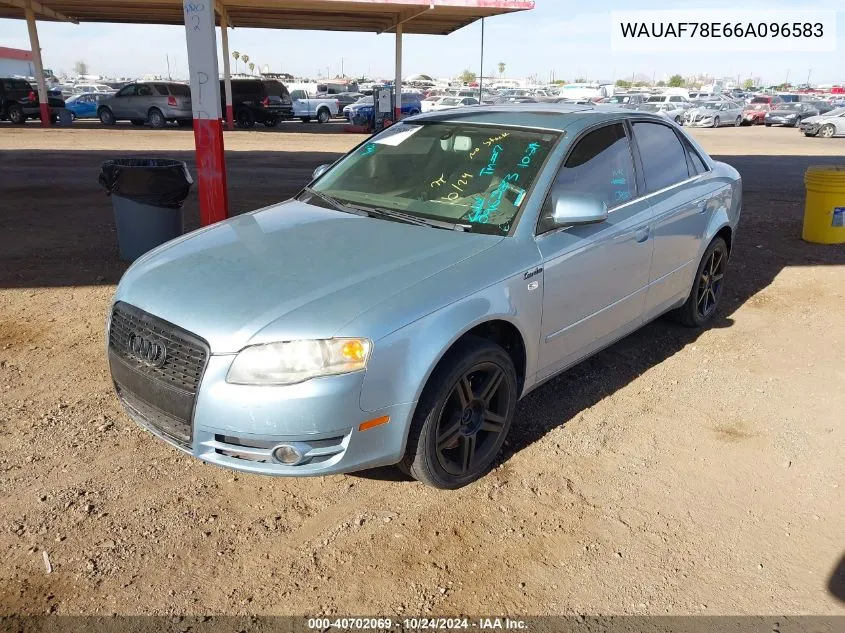 2006 Audi A4 2.0T VIN: WAUAF78E66A096583 Lot: 40702069