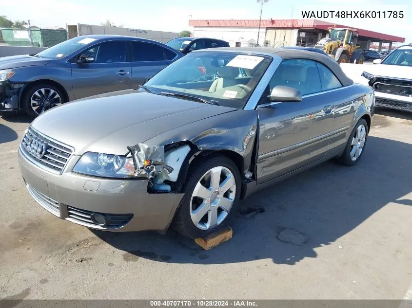 2006 Audi A4 3.0 VIN: WAUDT48HX6K011785 Lot: 40707170