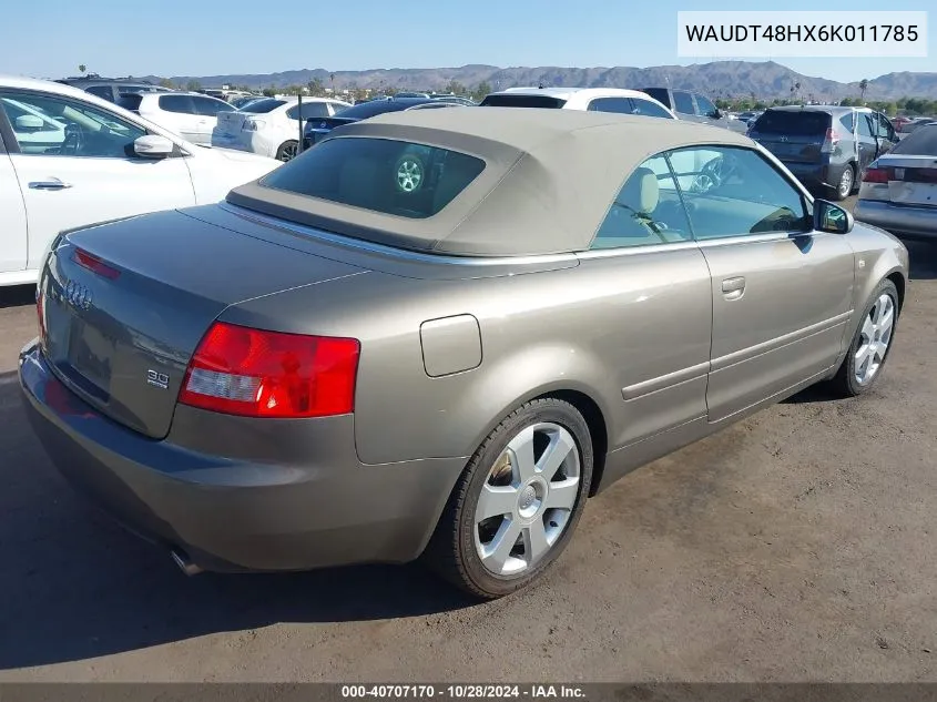 2006 Audi A4 3.0 VIN: WAUDT48HX6K011785 Lot: 40707170