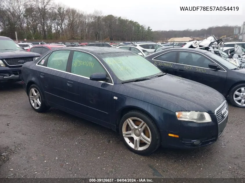 2007 Audi A4 2.0T VIN: WAUDF78E57A054419 Lot: 39126637