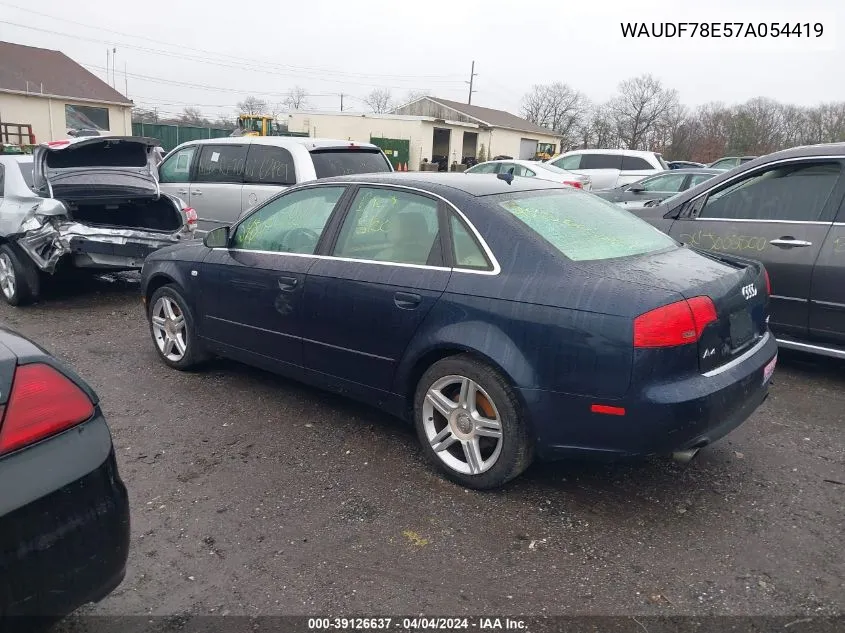 2007 Audi A4 2.0T VIN: WAUDF78E57A054419 Lot: 39126637