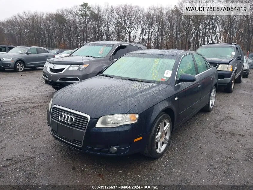 2007 Audi A4 2.0T VIN: WAUDF78E57A054419 Lot: 39126637