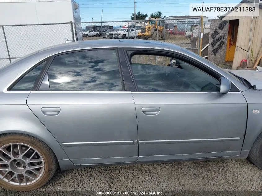 WAUAF78E37A211383 2007 Audi A4 2.0T