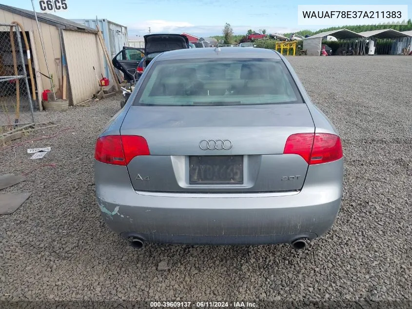 WAUAF78E37A211383 2007 Audi A4 2.0T