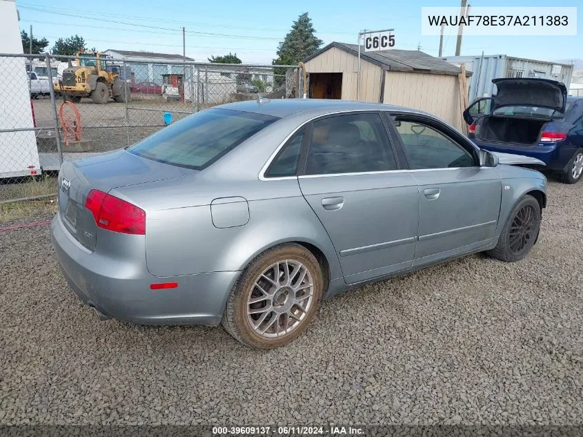 WAUAF78E37A211383 2007 Audi A4 2.0T