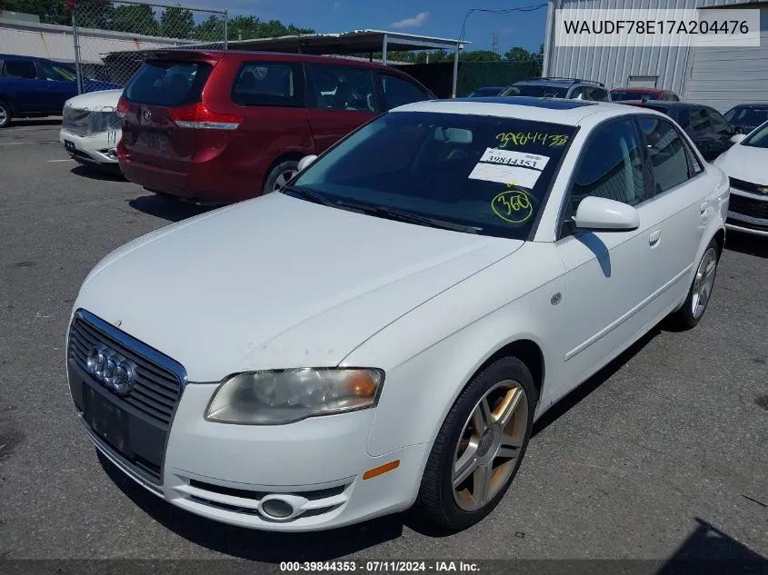 WAUDF78E17A204476 2007 Audi A4 2.0T