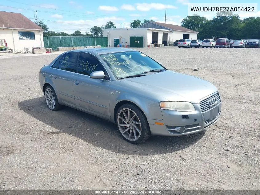 2007 Audi A4 3.2 VIN: WAUDH78E27A054422 Lot: 40161147