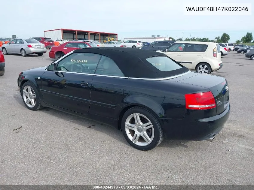 WAUDF48H47K022046 2007 Audi A4 2.0T