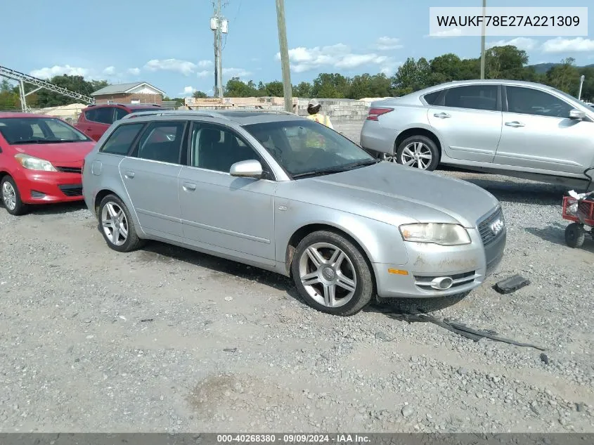 WAUKF78E27A221309 2007 Audi A4 2.0T Avant