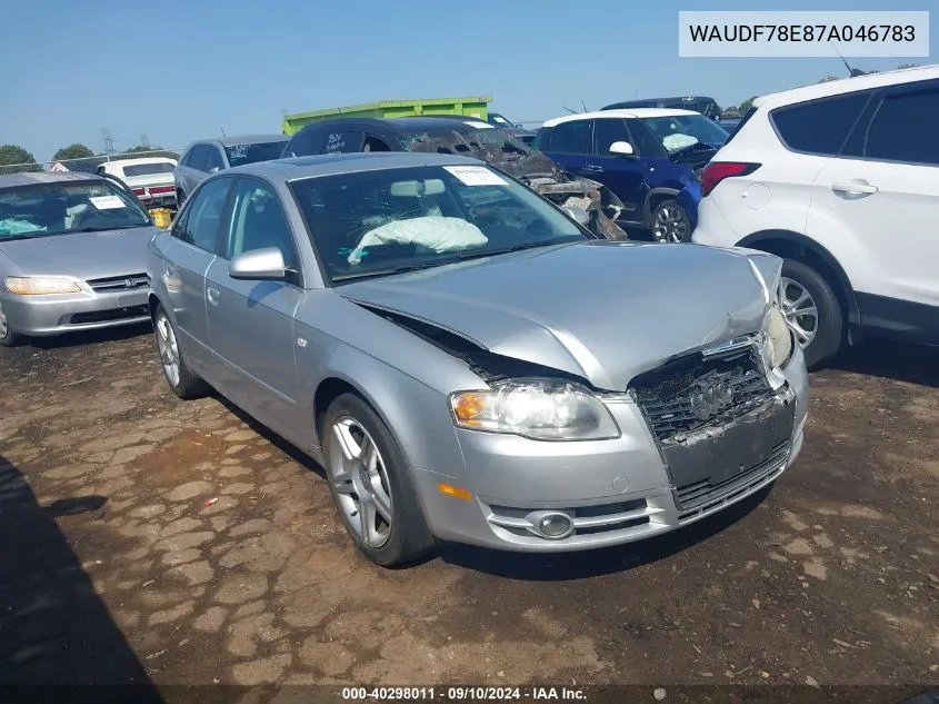 WAUDF78E87A046783 2007 Audi A4 2.0T