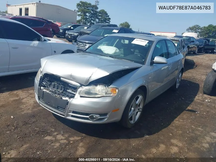 WAUDF78E87A046783 2007 Audi A4 2.0T