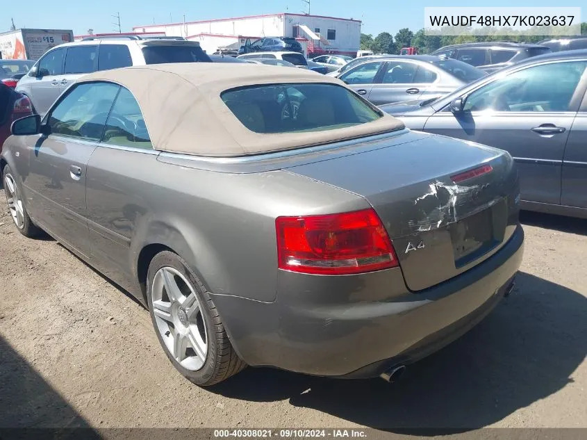 WAUDF48HX7K023637 2007 Audi A4 2.0T