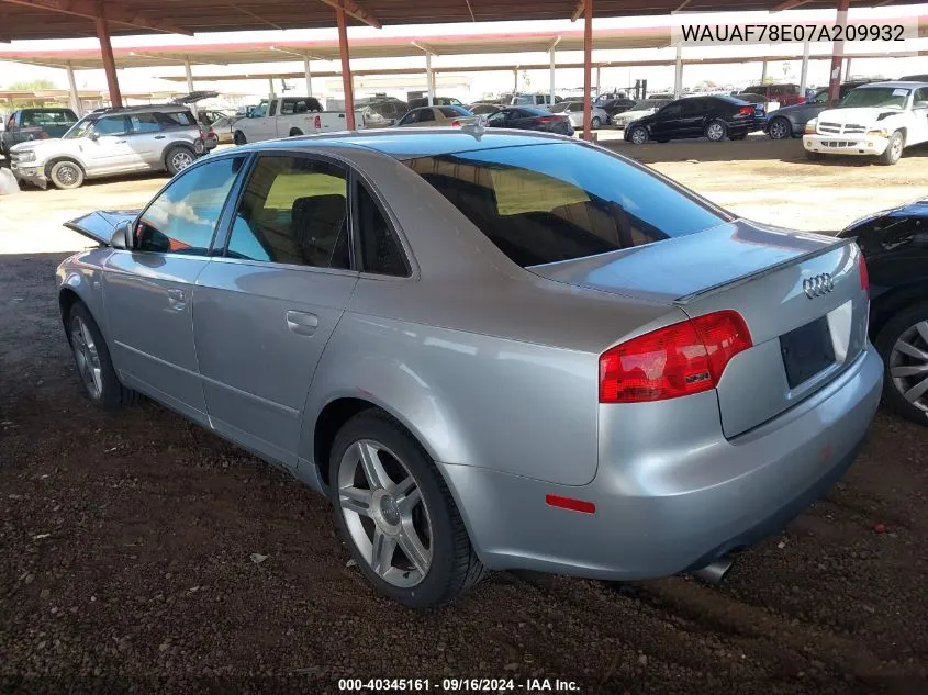 WAUAF78E07A209932 2007 Audi A4 2/Turbo