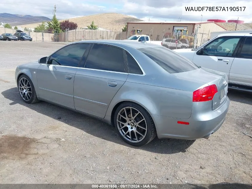 WAUDF78E57A190517 2007 Audi A4 2.0T