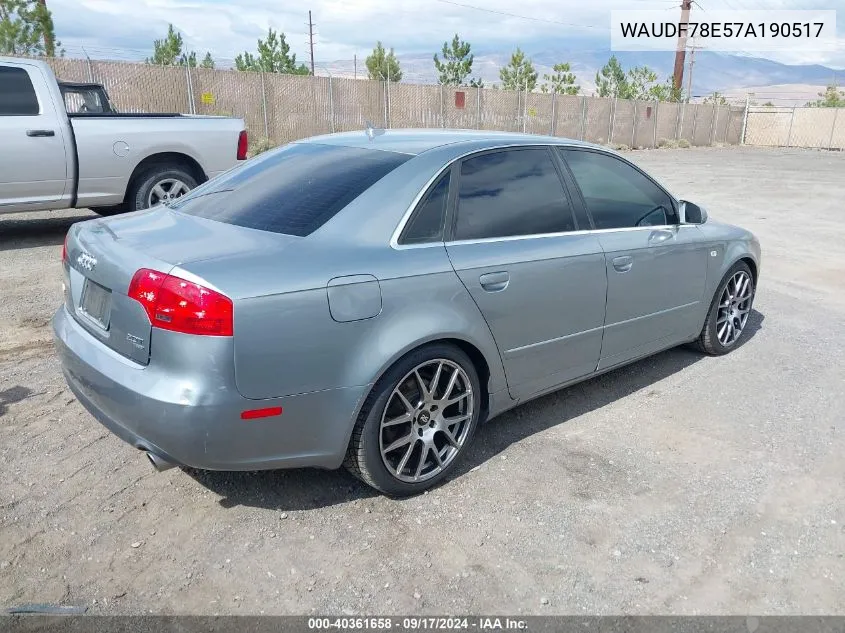 WAUDF78E57A190517 2007 Audi A4 2.0T