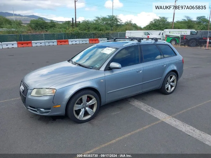 2007 Audi A4 2.0T Avant VIN: WAUKF78E97A065835 Lot: 40383730