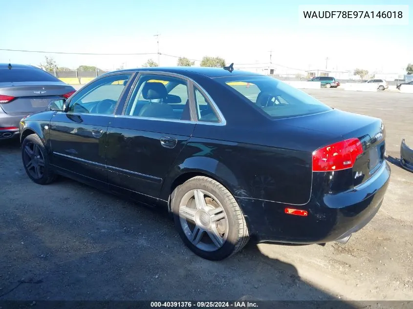 WAUDF78E97A146018 2007 Audi A4 2.0T