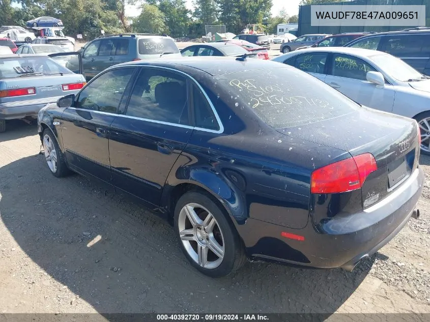 WAUDF78E47A009651 2007 Audi A4 2.0T Quattro