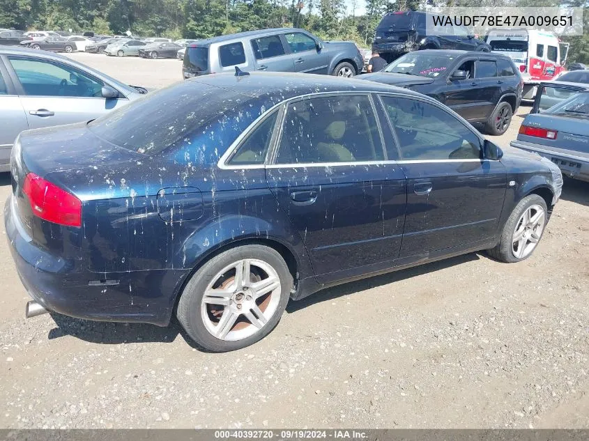 WAUDF78E47A009651 2007 Audi A4 2.0T Quattro