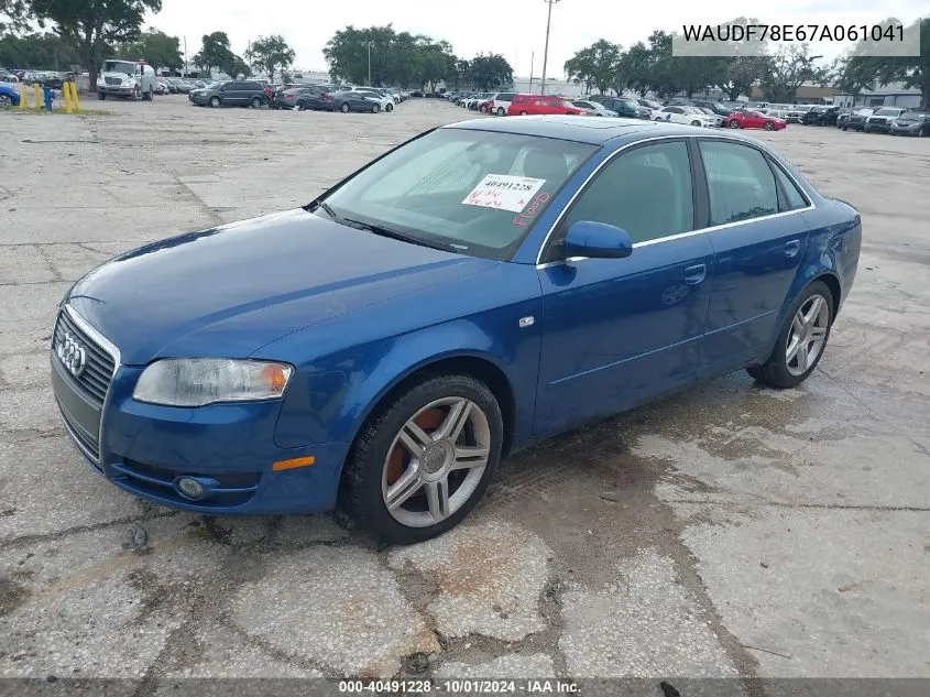 WAUDF78E67A061041 2007 Audi A4 2.0T