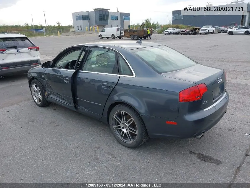 WAUDF68E28A021731 2008 Audi A4