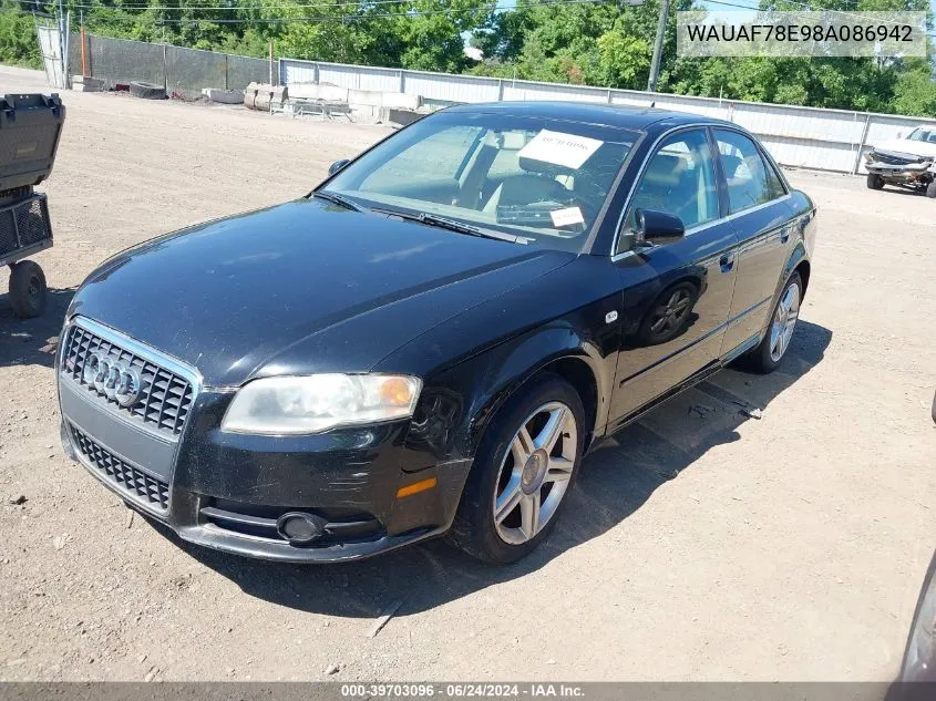 WAUAF78E98A086942 2008 Audi A4 2.0T