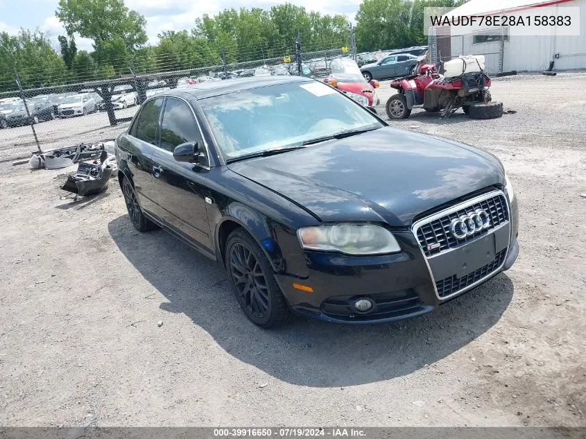 2008 Audi A4 2.0T/2.0T Special Edition VIN: WAUDF78E28A158383 Lot: 39916650