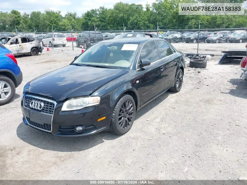 2008 Audi A4 2.0T/2.0T Special Edition VIN: WAUDF78E28A158383 Lot: 39916650