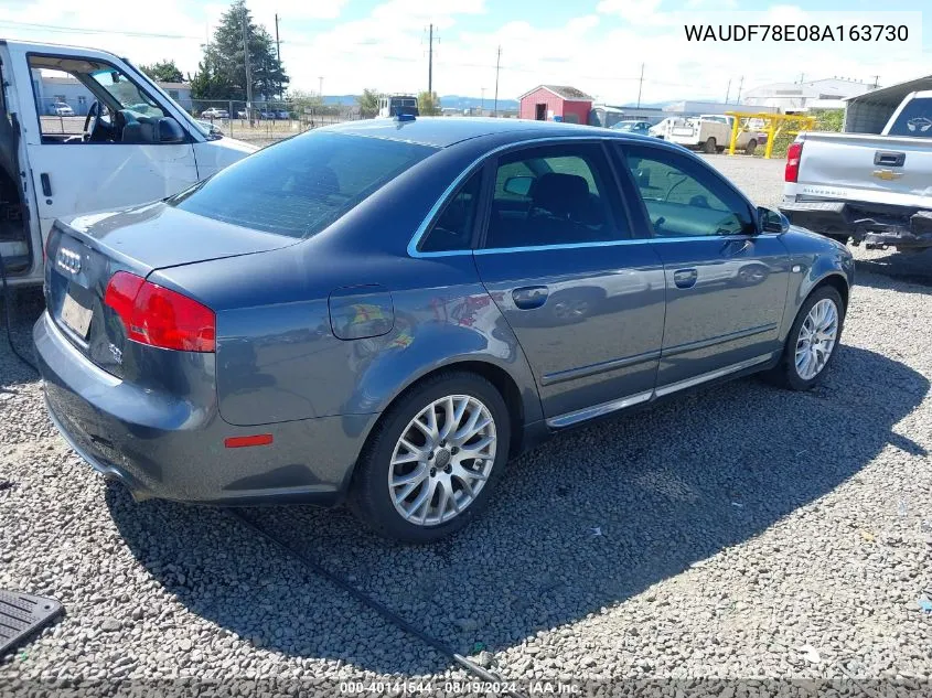 2008 Audi A4 2.0T/2.0T Special Edition VIN: WAUDF78E08A163730 Lot: 40141544