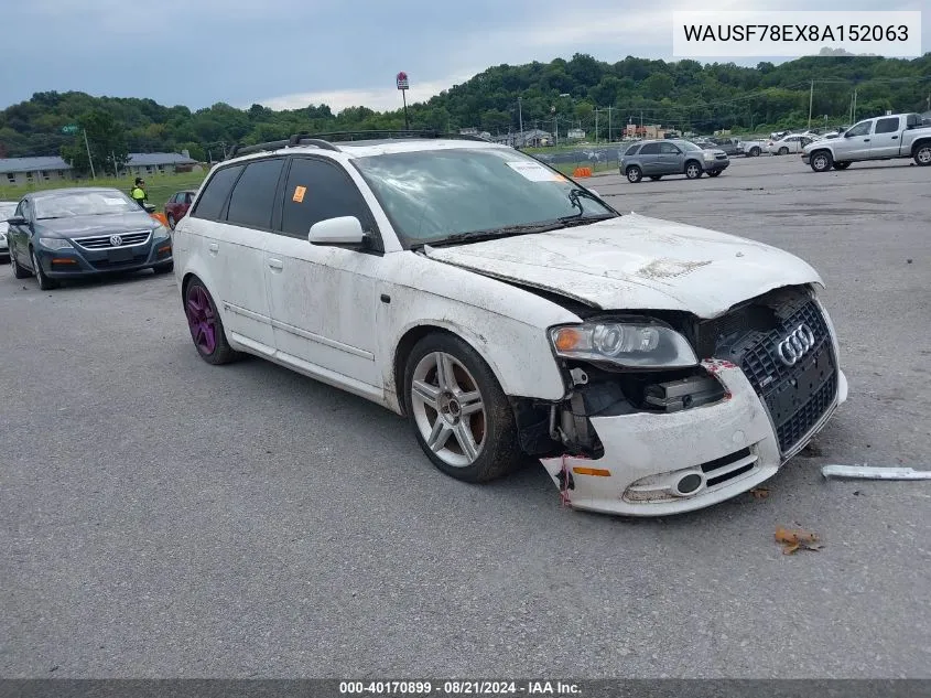 2008 Audi A4 2.0T/2.0T Avant Special Edition VIN: WAUSF78EX8A152063 Lot: 40170899