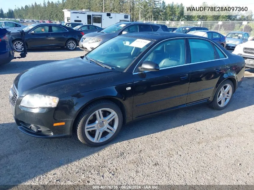 WAUDF78E28A097360 2008 Audi A4 2.0T