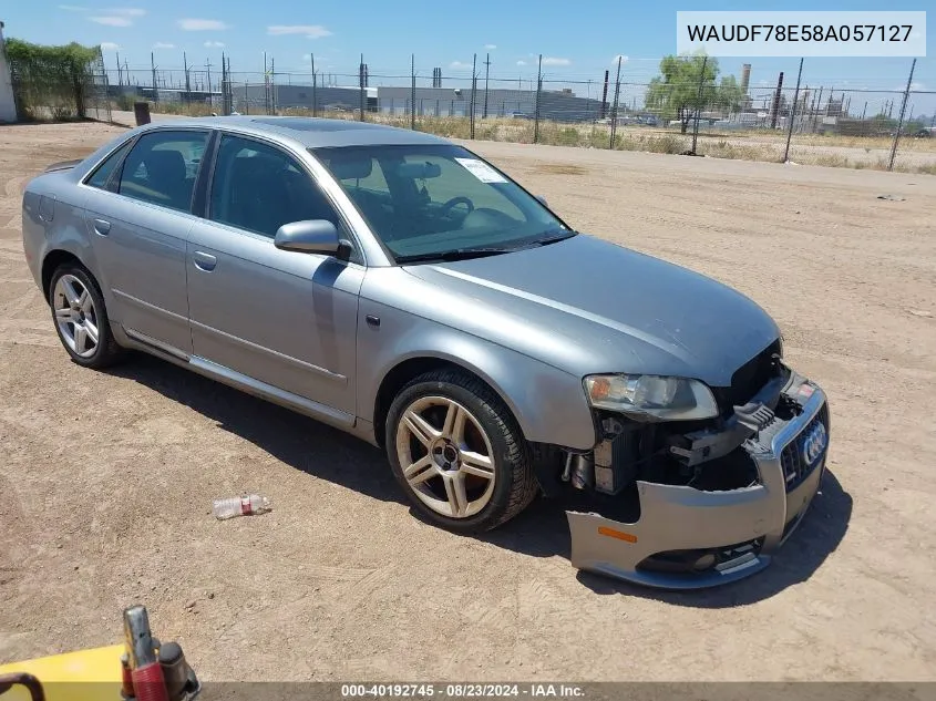 2008 Audi A4 2.0T VIN: WAUDF78E58A057127 Lot: 40192745